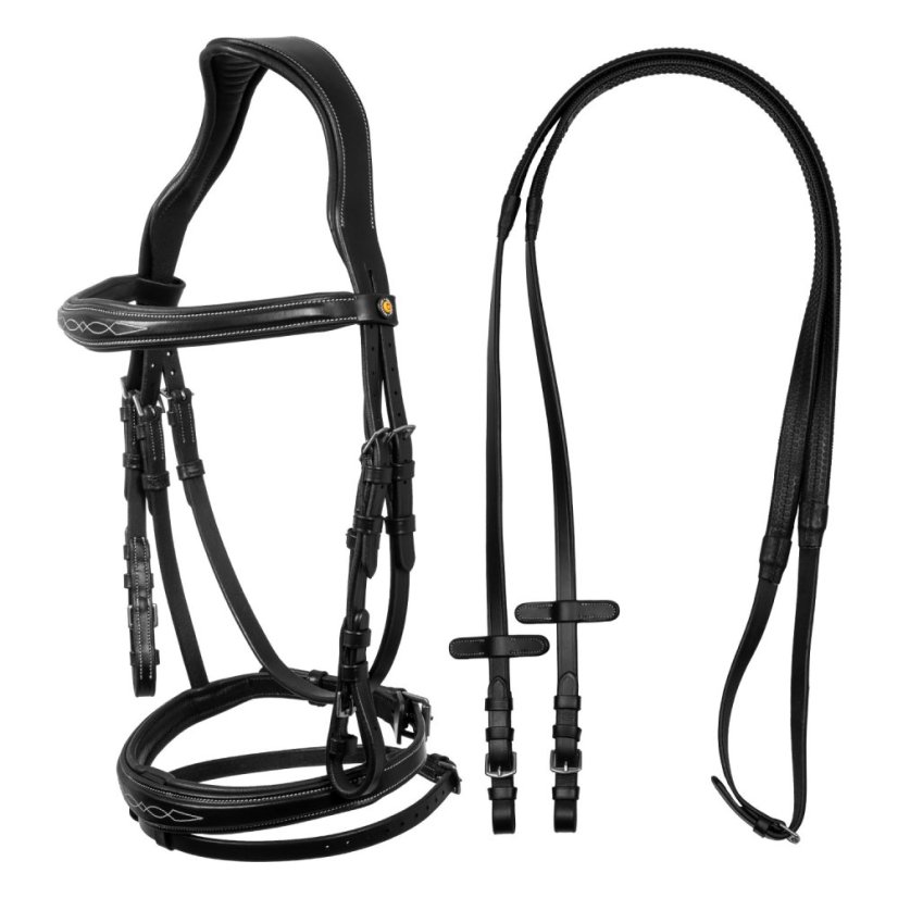 Equestro uzdečka soft stitched leather- COB