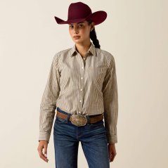 Ariat Team Kirby Damenhemd SCHOKOLADEN-PFLAUMEN-STREIFEN