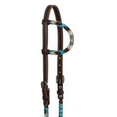 NAVAJO SKY BEADED OILED WESTERN ONE EAR BRIDLE