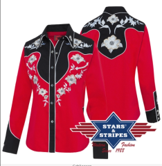 Damen-Westernhemd LYNN red