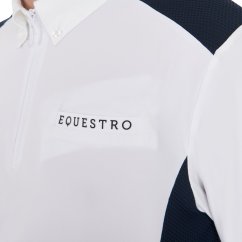 Zweifarbiges Slim-Fit-Poloshirt mit langen Ärmeln für Herren