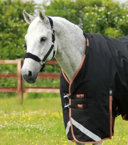 Nepromokavá výběhová deka pro koně Premier Equine Titan s krčním dílem 300g