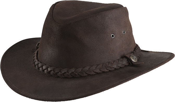 Westernový klobouk RANDOL'S Oiled Suede kožený hnědý - Velikost: L