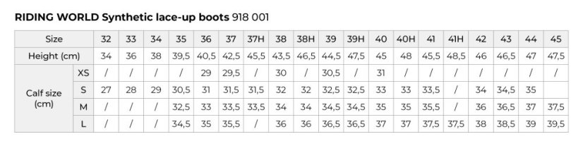 Vysoké jezdecké boty RIDING WORLD se šněrováním