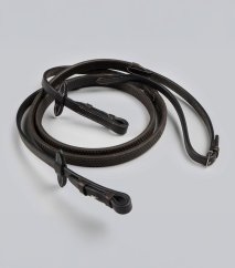 Premier Equine European Leather Rubber Reins – Dark Havana