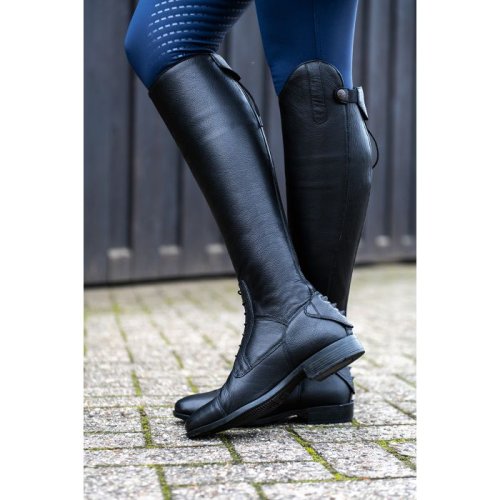 Leather riding boots HKM Titanium short/width S