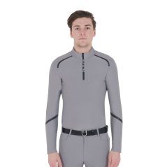 Herren Slim Fit Langarm-Trainingspolohemd Equestro