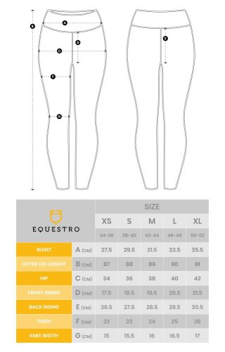 Jezdecké legíny EQUESTRO Slim Fit fullgrip