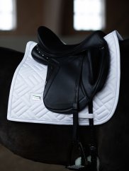 Dressage Saddle Pad Modern White Perfection Silver Full