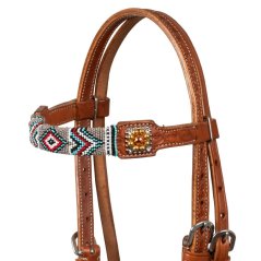 BRIDLE WITH NAVAJO BEADED DECORATIONS