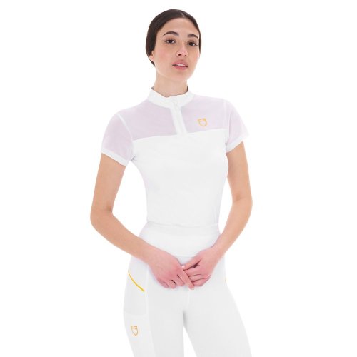 Women's Equestro racing t-shirt with mesh inserts