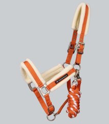 Premier Equine Techno Wool Head Collar with Lead Rope – Burnt Orange