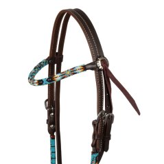 NAVAJO SKY BEADED OILED WESTERN BRIDLE