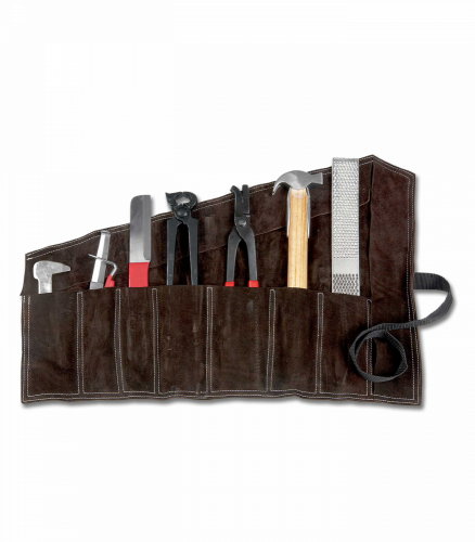 Horse shoeing set in leather case