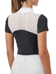 Damen-Wettkampf-T-Shirt Equestrian Stockholm Crystal Champion Dark Ocean