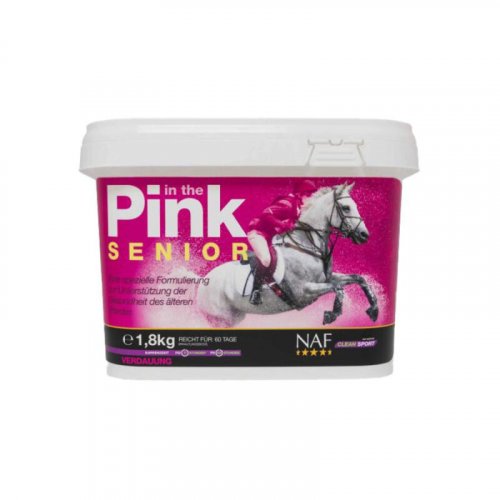 NAF In the Pink senior, probiotika s vitamíny pro skvělou kondici starších koní, kyblík 1,8 kg