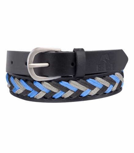 Braided belt Karla - Color: nebesky modrá/béžová/asfalt, Dimension: 75 cm