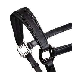 Kožená ohlávka s třpytivým lemováním EQUESTRO