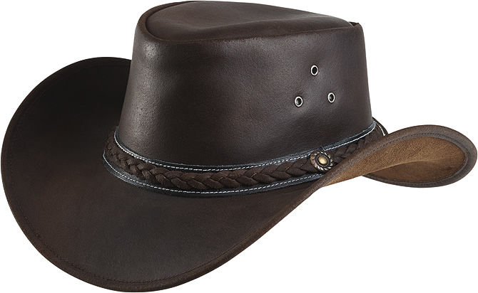 Westernový klobouk RANDOL'S Style kožený hnědý - Velikost: M