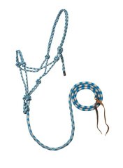 Rope Horse Halter with Attached Lead, 5/16” – Multiple Colors