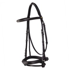 Leather bridle with emblem EQUESTRO