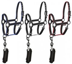 Stájová ohlávka EQUESTRO Black fittings