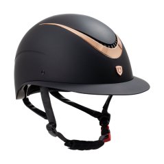 Jezdecká přilba Equestro BLACK/ROSE GOLD SHINY M (55-57 CM)