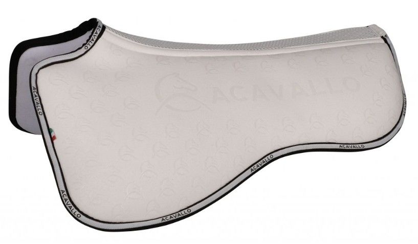 Podložka pod sedlo (drezurní) Acavallo Close Contact & Memory Foam Silicon Grip - Bíla