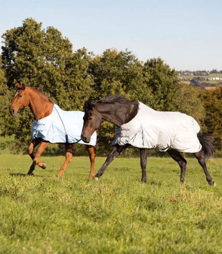 Síťová deka pro koně Waldhausen Protect - Barva: světle modrá / noční modrá, Rozměr: 115 cm