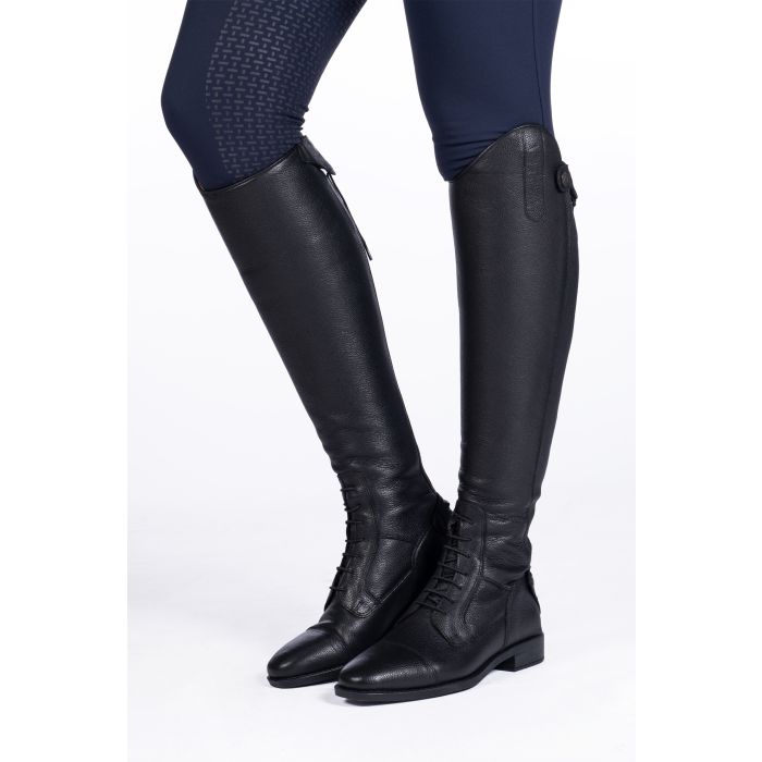 Kožené jezdecké boty HKM Titanium krátké/šířka S
