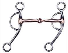 Westernové udidlo FEELING nerezové tréninkové lomené s měď.udítkem