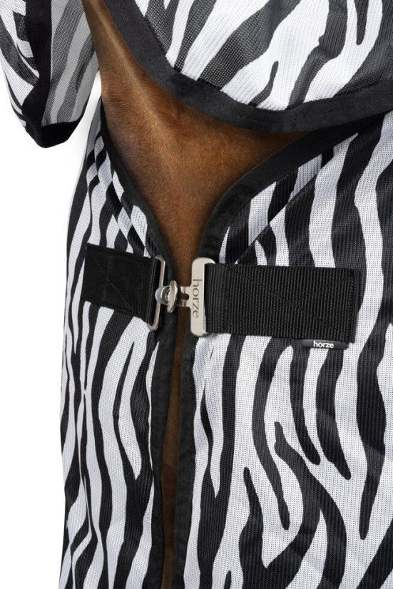 Jezdecká síťová deka Horze s krčním dílem zebra