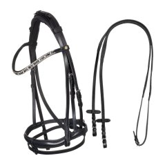 Leather bridle with Rhinestone Browband EQUESTRO