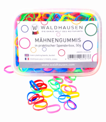 Mane rubbers in dispenser box, extra wide, multicolor