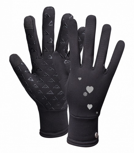 Zimní jezdecké rukavice Geneva dětské - Barva: černá/Lucky Heart, Rozměr: 3-5 let