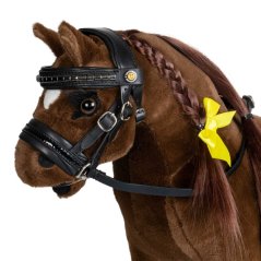 Leather bridle for Equestro plush horse with silver hardware