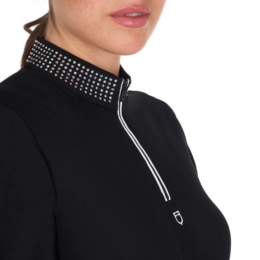 Dámské polo tričko Equestro slim-fit s kamínky