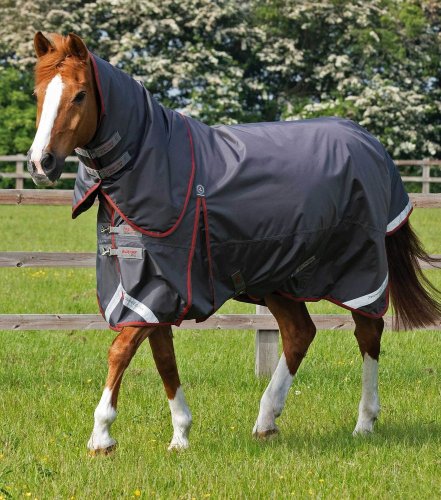 Nepromokavá výběhová deka pro koně Premier Equine Buster s krčním dílem 150g