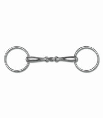 Water snaffle anatomical, double broken, solid