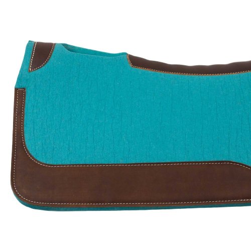 WESTERN FELT SADDLE PAD WITH LEATHER INSERTS