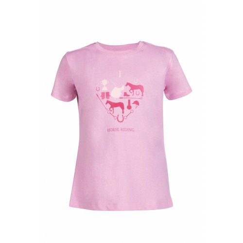 Dětské tričko - I love horse riding - HKM - Barva: Růžová, Velikost: 146/152