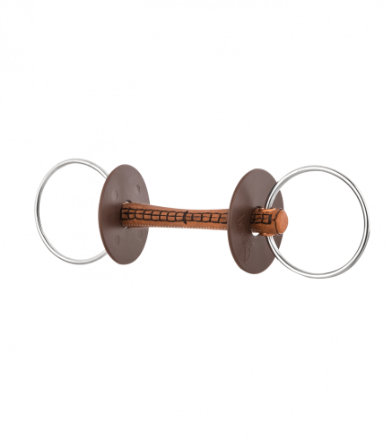 beris water snaffle with leather bar, ring 7.5 cm