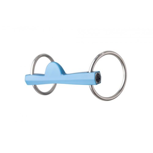 METALAB "FLEXI" LOOSE RING SNAFFLE BIT, HALF MOON STRAIGHT MOUTHPIECE