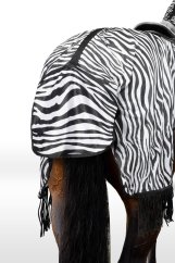 Horze riding net blanket with zebra neck piece