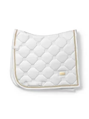 Dressage Saddle Pad Equestrian Stockholm White Perfection Gold