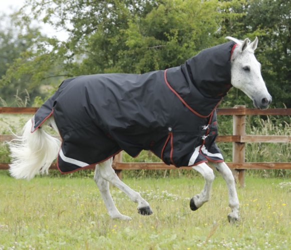 Nepromokavá výběhová deka pro koně Premier Equine Titan s krčním dílem 450g