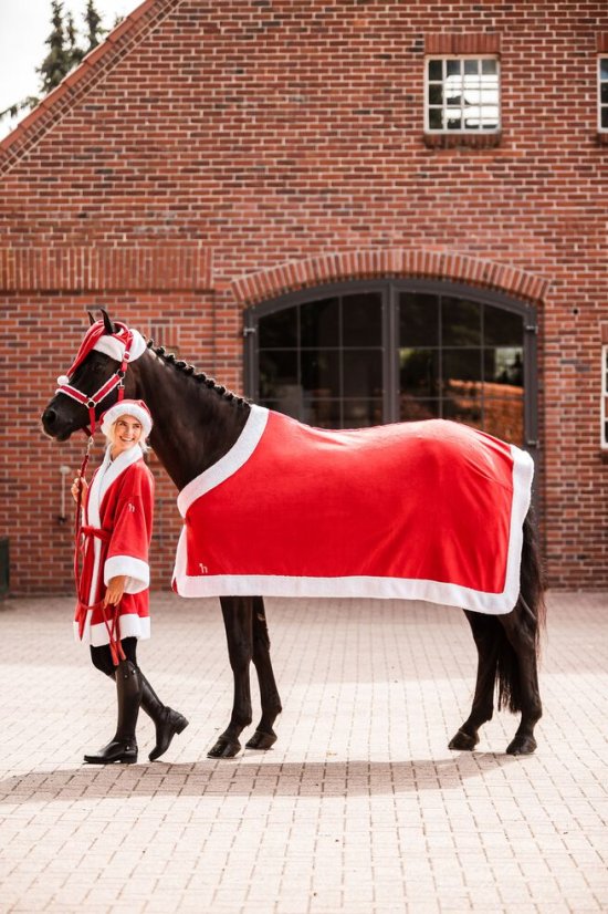 Odpocovací deka HORZE Christmas červená