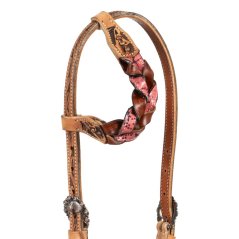 ONE EAR BRIDLE WITH BRAIDED LEATHER DECORATIONS
