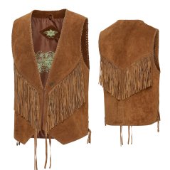 Pánská kožená vesta W-35