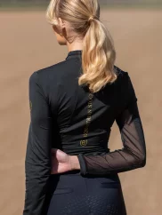 Dámské tričko s dlouhým rukávem Equestrian Stockholm  Air Breeze Black Gold